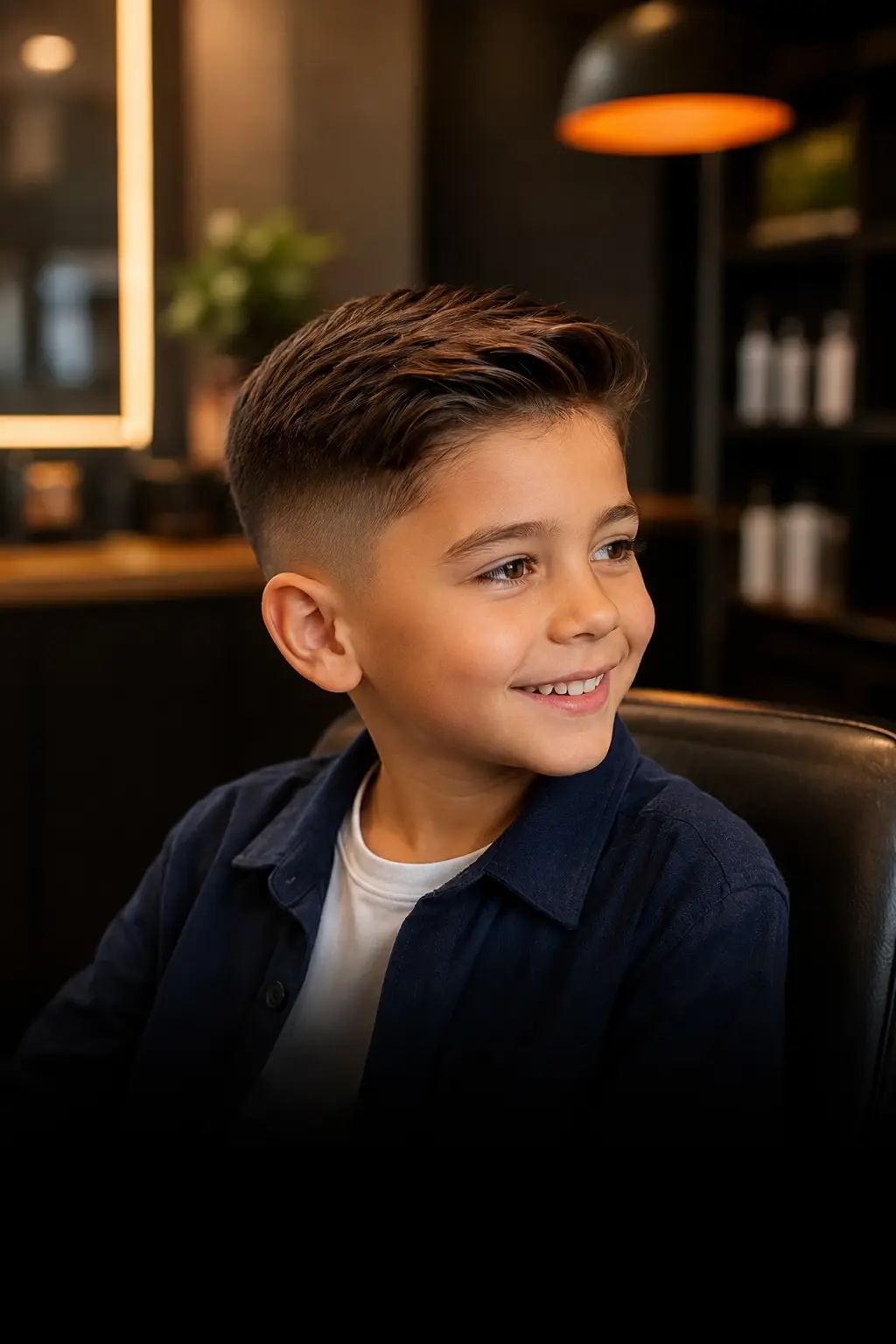 Moderner Kinderhaarschnitt im Salon